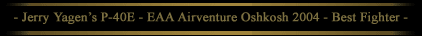 - Jerry Yagens P-40E - EAA Airventure Oshkosh 2004 - Best Fighter -